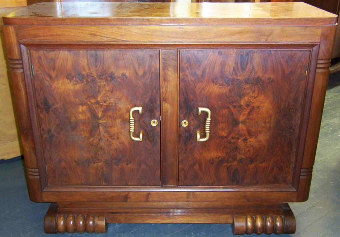 French Art Deco Figured Walnut Sideboard