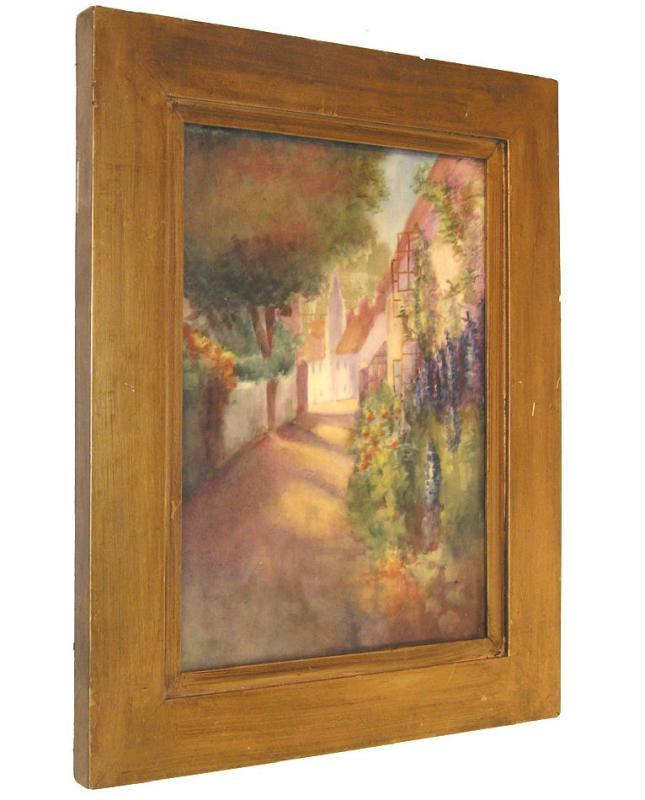 Antique French Impressionist Landscape Painting on Porcelain by T&V of Limoges