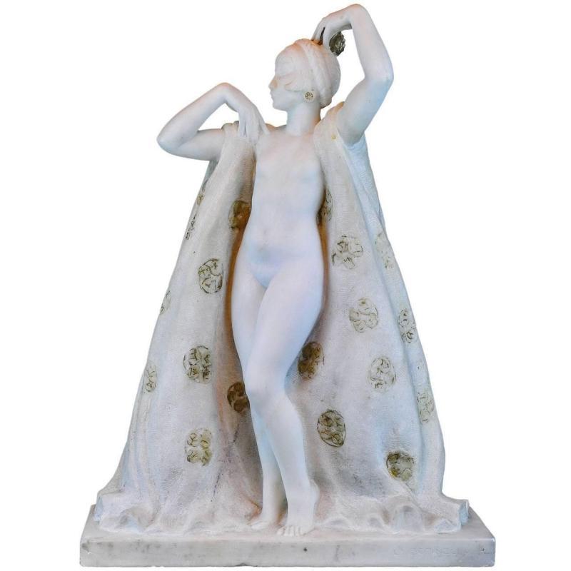 Marcel Louis Botinelly Art Deco Period Marble Figurine Sculpture
