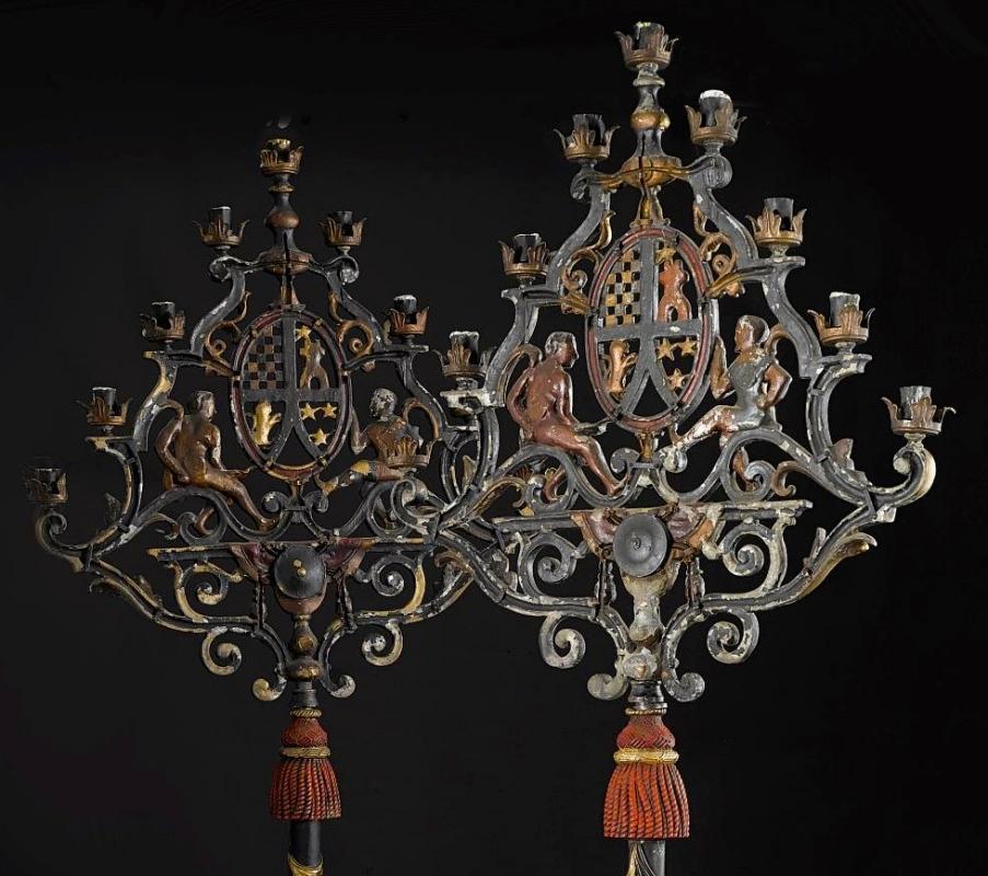 E.F. Caldwell Pair of Renaissance Style Candelabra