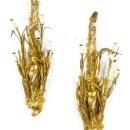 Pair Belle Epoque Art Nouveau Period Gilt Bronze Figural Sconces