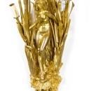 Pair Belle Epoque Art Nouveau Period Gilt Bronze Figural Sconces