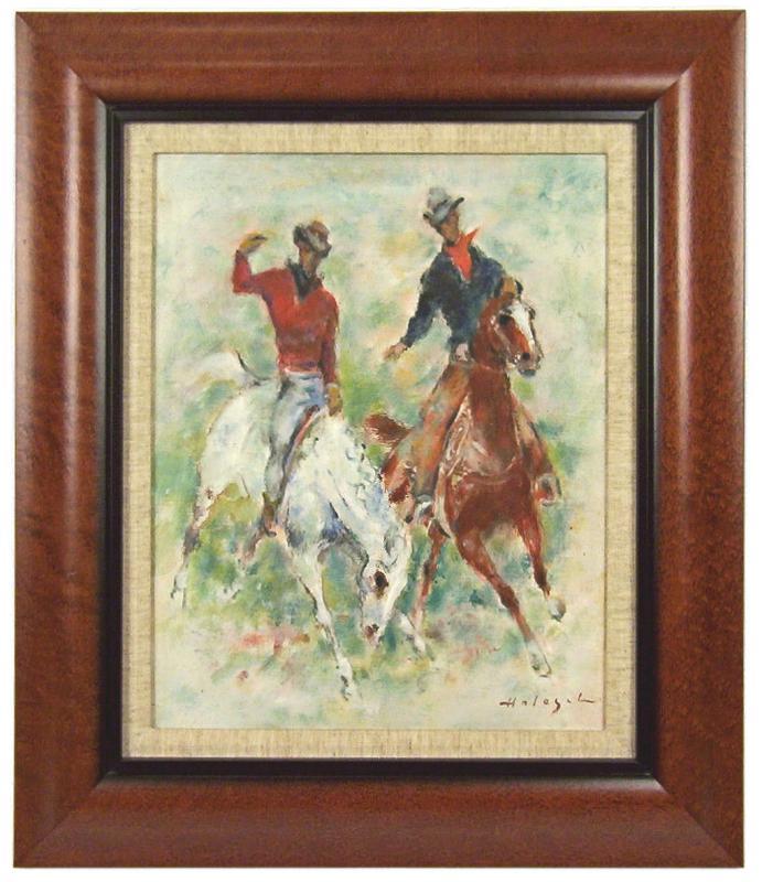 Denes de Holesch American Rodeo Horses Oil Painting