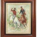 American Rodeo Horses Oil Painting by Denes de Holesch