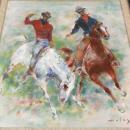 American Rodeo Horses Oil Painting by Denes de Holesch