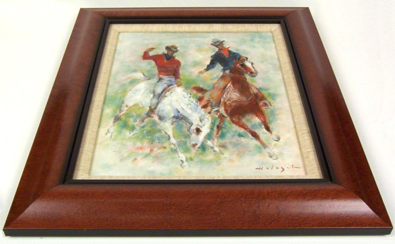 Denes de Holesch American Rodeo Horses Oil Painting