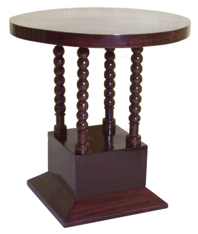 Art Deco Mahogany Pedestal Side Table
