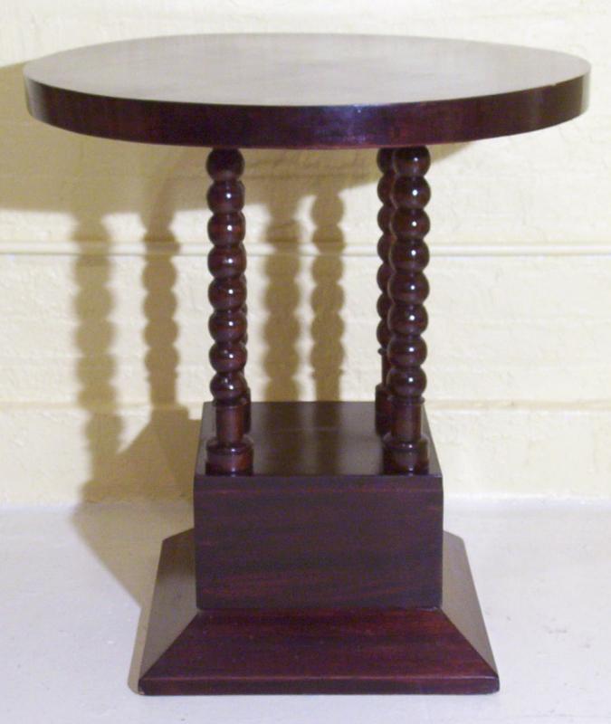 Art Deco Mahogany Pedestal Side Table