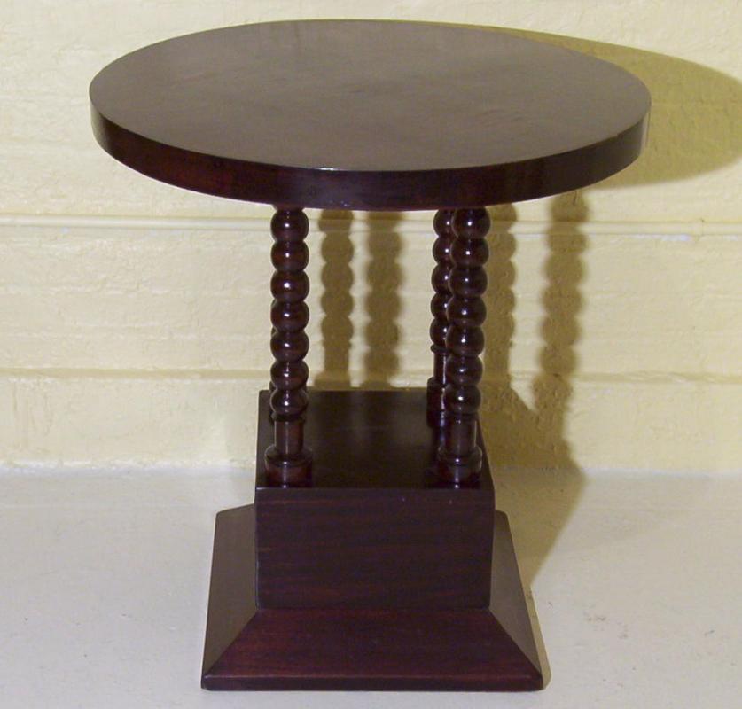 Art Deco Mahogany Pedestal Side Table