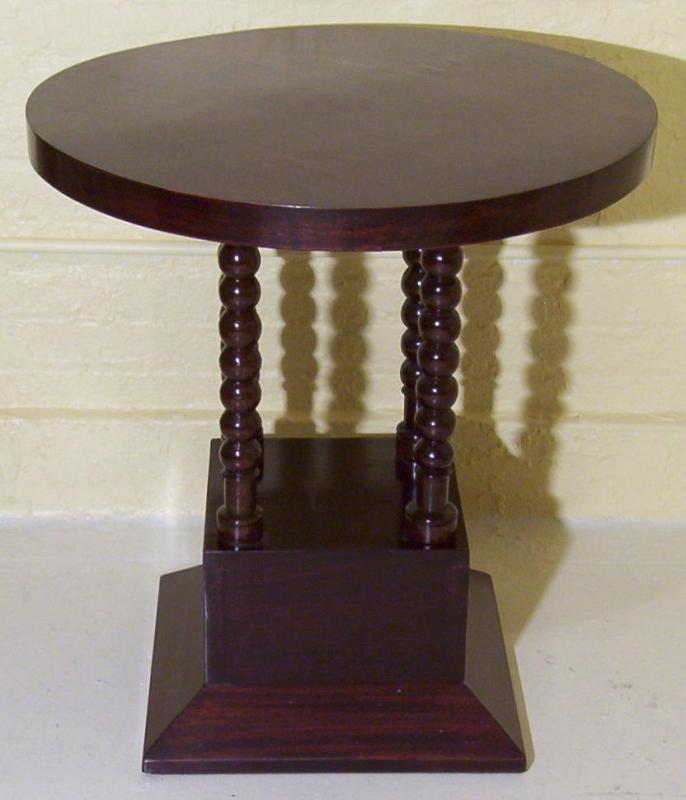 Art Deco Mahogany Pedestal Side Table