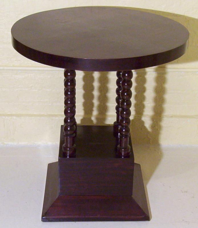 Art Deco Mahogany Pedestal Side Table
