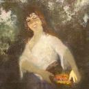 Female Portrait Oil Painting by Hungarian Georges S. Monka (1916-2001)