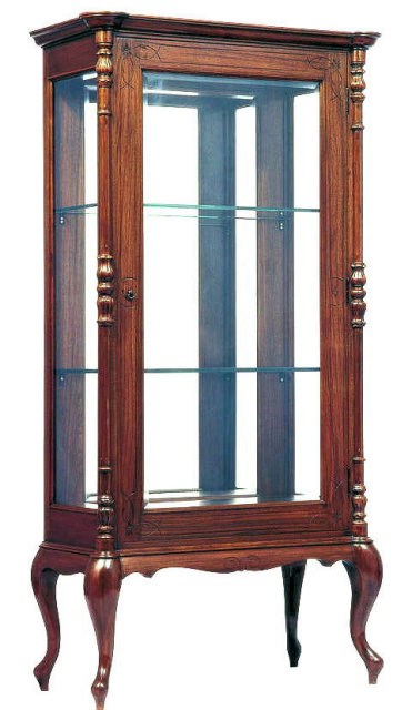 Antique Anglo-Indian Teakwood Display Cabinet