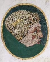 Framed Antique Roman Stone Mosaic Portrait