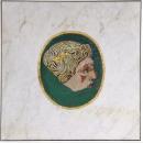 Framed Antique Roman Stone Mosaic Portrait