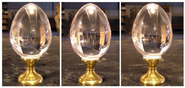 (9) Antique French Glass & Brass Orb Finials