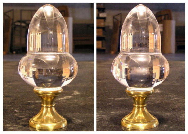 (9) Antique French Glass & Brass Orb Finials
