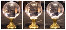 (9) Antique French Glass & Brass Orb Finials