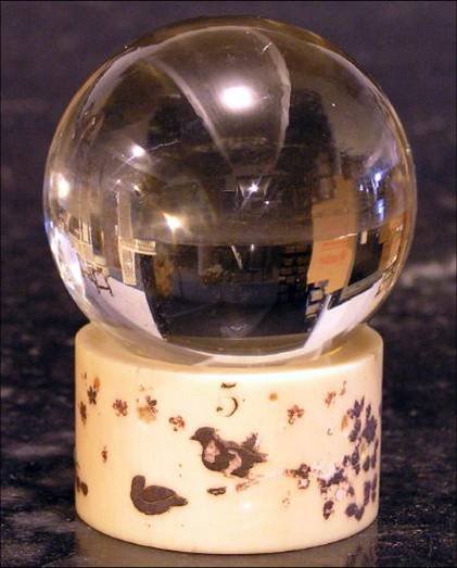 (9) Antique French Glass & Brass Orb Finials