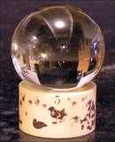 (9) Antique French Glass & Brass Orb Finials