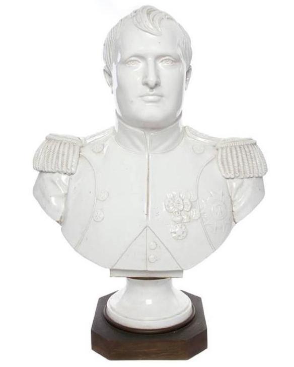 Antique Napoleon Era White Glazed Porcelain Bust from Sevres