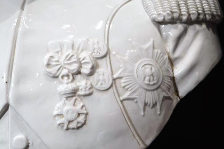 Antique Napoleon Era White Glazed Porcelain Bust from Sevres