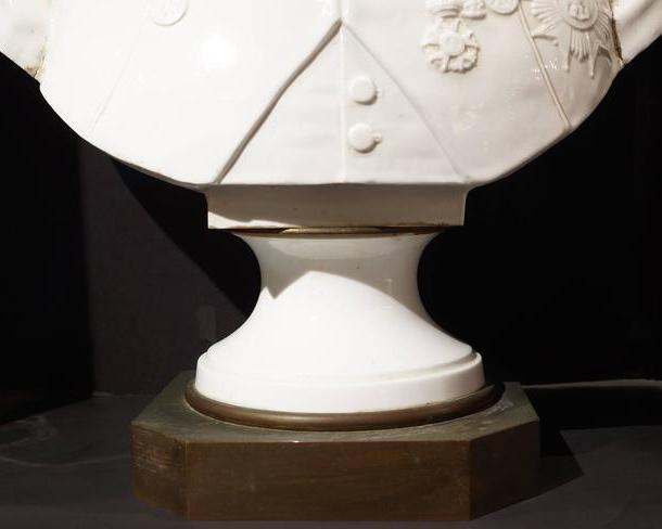 Antique Napoleon Era White Glazed Porcelain Bust from Sevres