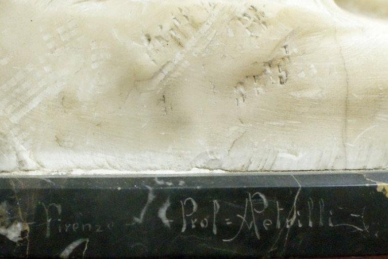 Aristide Petrilli Orientalist Figurative Alabaster Lamp Sculpture
