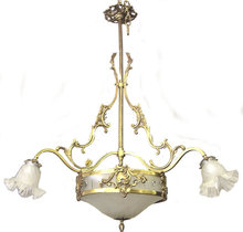 Antique French Louis XV Bronze Chandelier