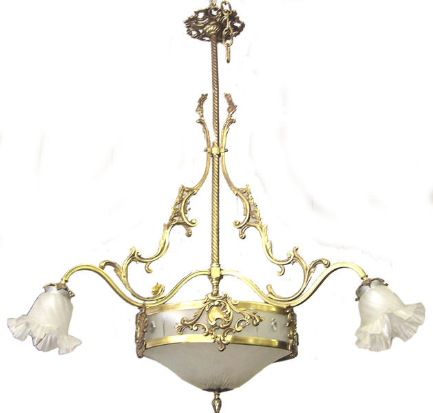 Antique French Louis XV Bronze Chandelier