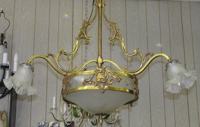 Antique French Louis XV Bronze Chandelier