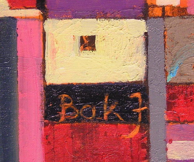 JUDIT BAK Abstract Cityscape Oil Painting