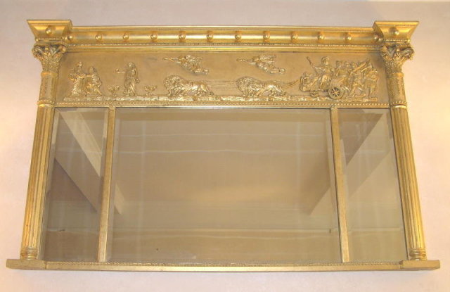 Regency Giltwood Classical Overmantel Mirror