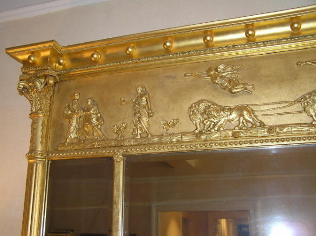 Regency Giltwood Classical Overmantel Mirror