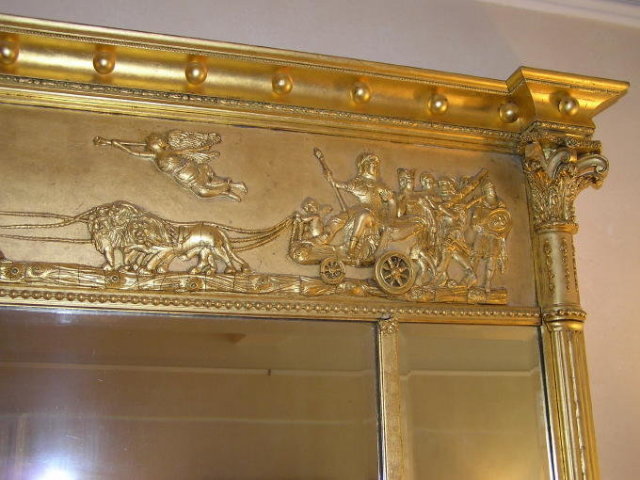 Regency Giltwood Classical Overmantel Mirror
