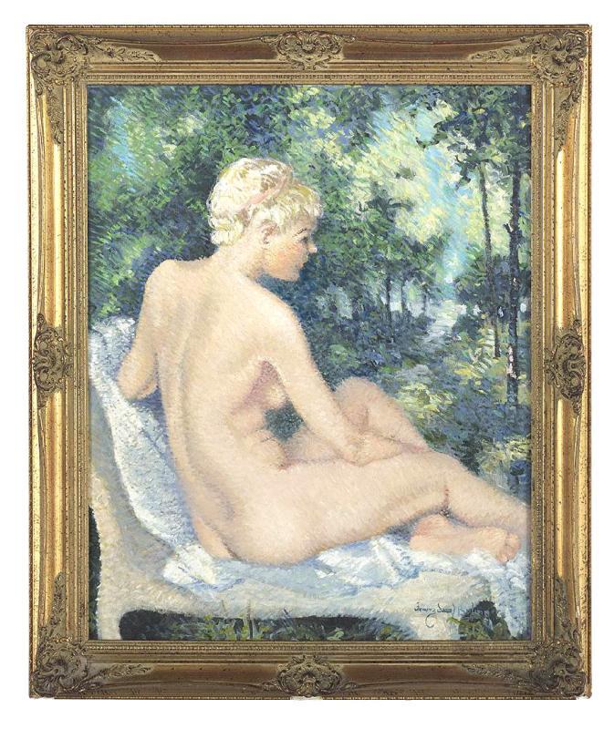 Franz Josef Bolinger (1903-1986) Female Nude Oil Painting