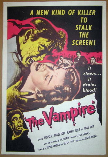 '57 THE VAMPIRE 1 Sheet Poster Board