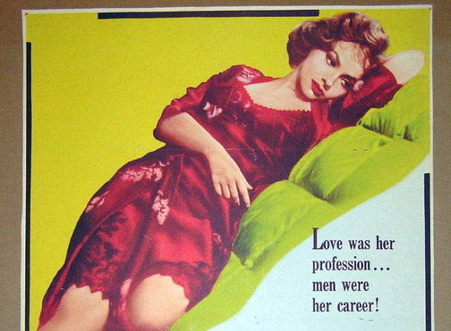 1956 WOMAN OF ROME Starring Italian Gina Lollobrigida 1 Sheet Movie Film Poster Board