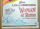 1956 WOMAN OF ROME Starring Italian Gina Lollobrigida 1 Sheet Movie Film Poster Board