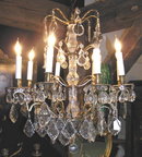 French 8-Light Crystal Electrified Chandelier