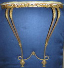 Neoclassical Onyx & Brass Wall Console Table