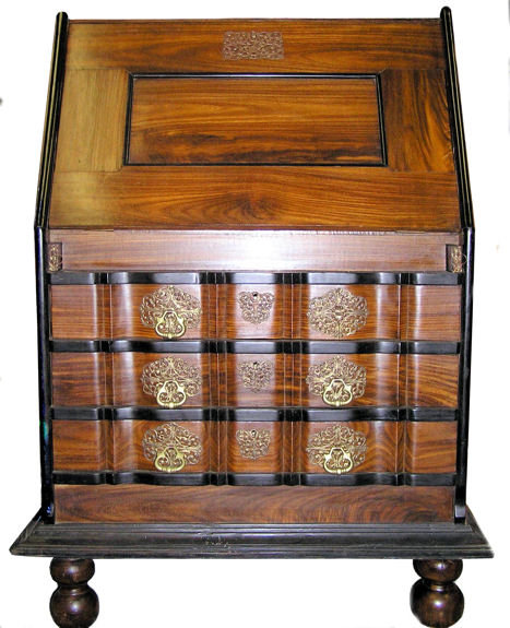 Vintage Goa Anglo-Indian Fall-Front Bureau Desk