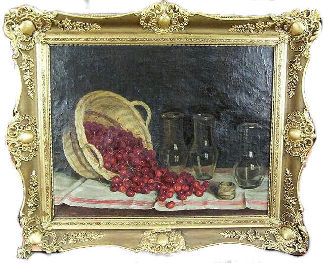 Cherries Cherry Basket Still Life Oil Painting
