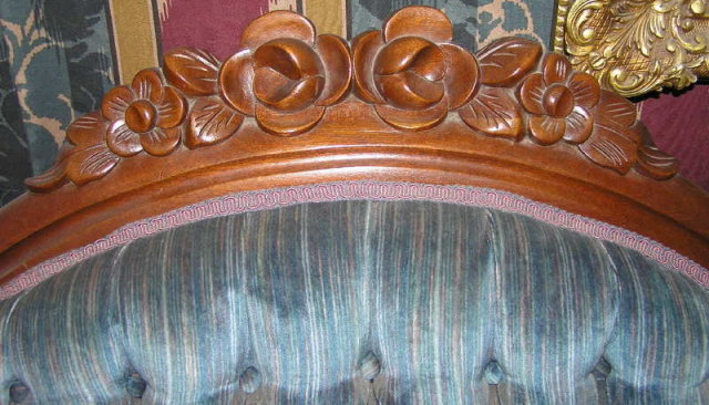 Victorian Blue Velvet Upholstered Sofa