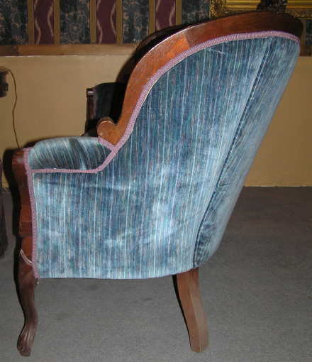Victorian Blue Velvet Upholstered Sofa