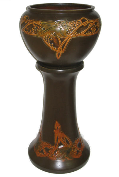 Large Roseville Rosecraft Jardiniere & Stand
