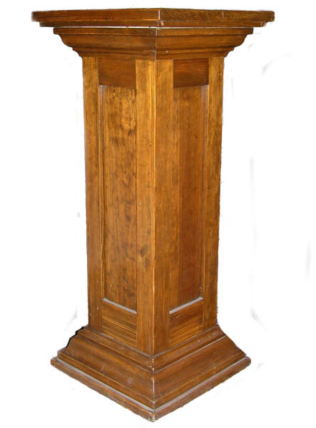 Antique Pine Art Pedestal or Plant Stand