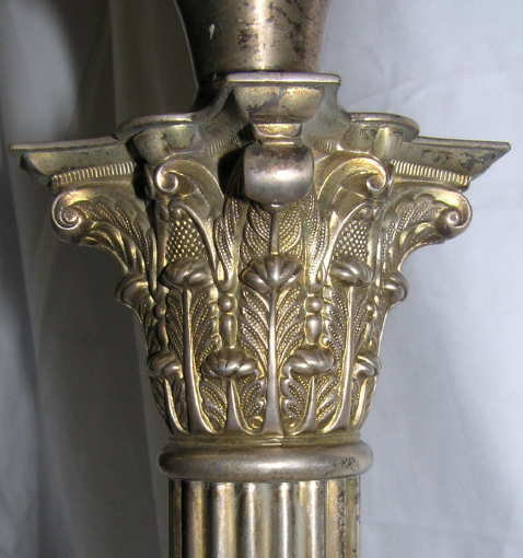 English Ruby Red Glass & Silver Oil Lamp