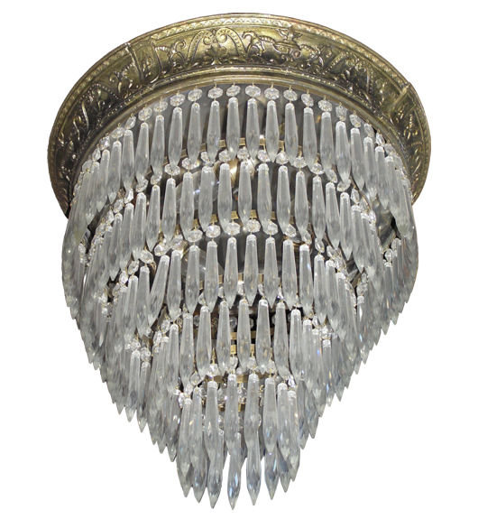 French Empire Cascading Crystal Chandelier