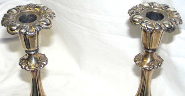 Pair 1843 English Sheffield Plate Candlesticks